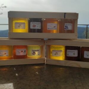 coffret de 4 pots de miel